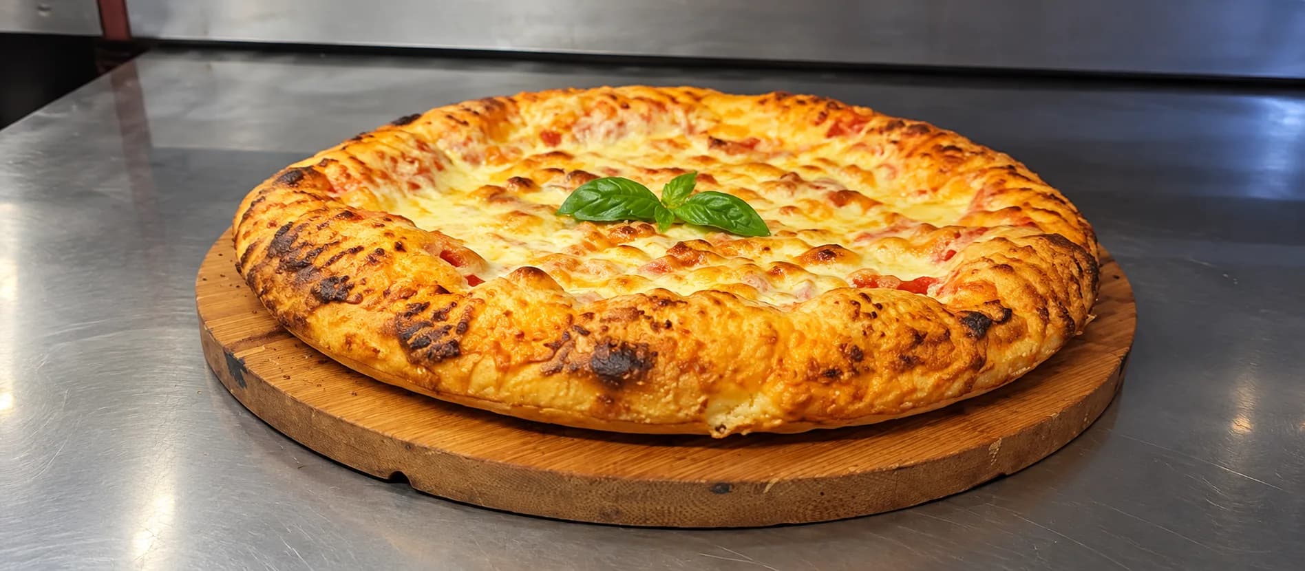 Pizza mit Käserand aus der Küche von Samy Pizza Service